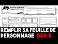 Remplir sa feuille de personnage dnd 5e