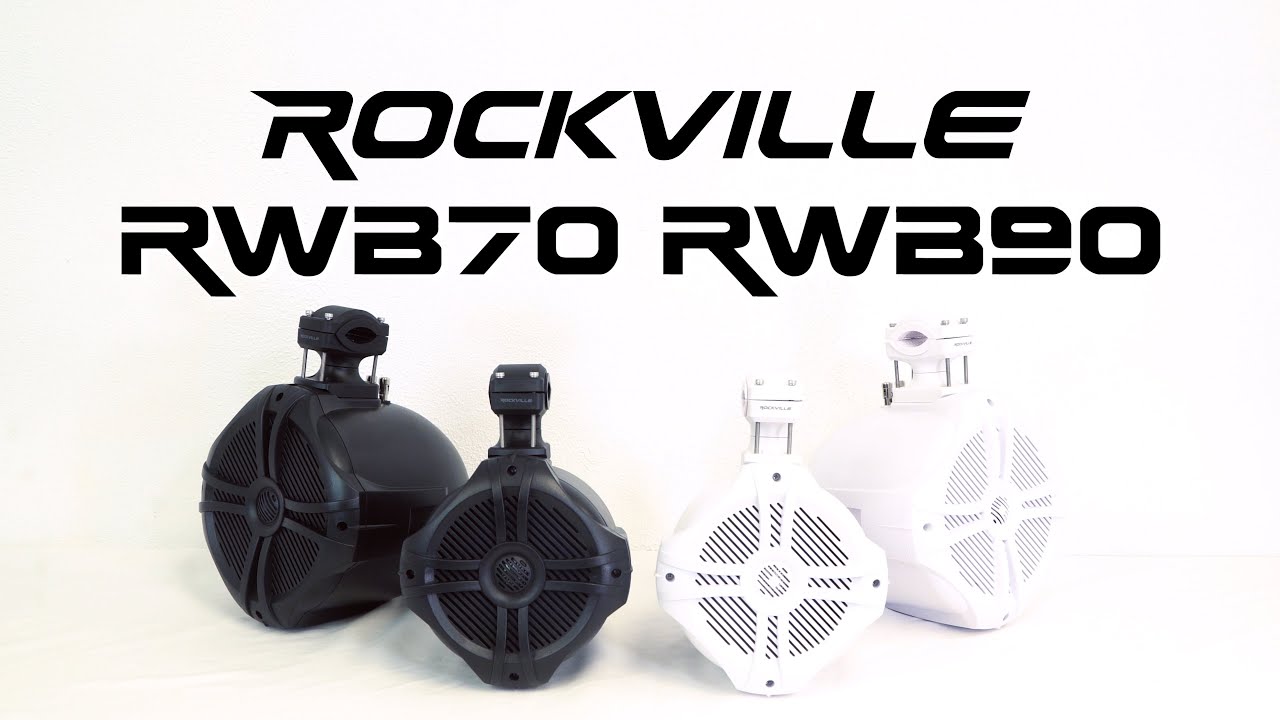 Rockville RWB70B Black 6.5" 250w Marine Wakeboard 360° Swivel Tower Speakers 2 
