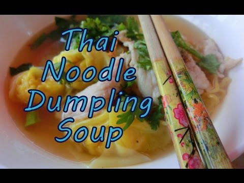 Eating Thai Yellow Noodle Dumpling Soup at Chiang Mai Gate, Thailand | Thai Street Food Series