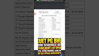 🔴BHU PG Schedule Finally Out🔥| 2nd Merit List And Total Rounds Update🔥| GDPI Tests And Rounds🔔