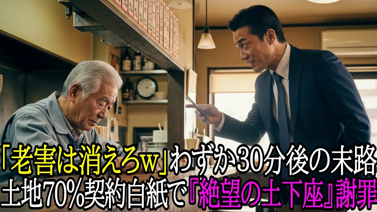【スカッと】「老害とボロ店は消えろｗ」食堂で罵倒する再開発本部長。直後「会長？全土地の契約白紙で」→会社は大崩壊。【朗読】