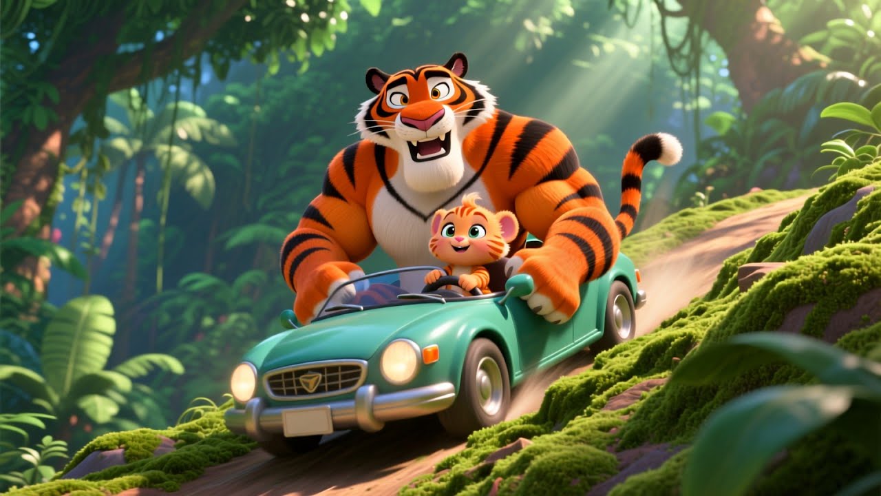 Baby Tiger’s Car Adventure | Fun Vehicle Song for Kids | Nursery Rhymes and Baby Songs