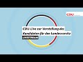 CDU-Live zur Vorstellung des Kandidaten für den Landesvorsitz