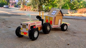 How to Make Matchbox Tractor With Heavy Trolley at home diy matchbox@Rajproject_24
