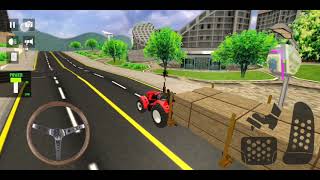 Tractor driver simulator | Farming hay trailer transporter - Android gameplay screenshot 2