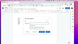 Find and Replace in Google Docs with Regex