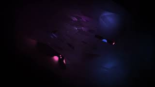 Bright Colored Circles Under The Ice Frozen Background Effect Night Light Overlay Effect