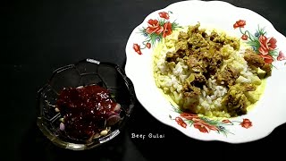 Special dinner with delicious beef gulai