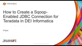 How to Create a Sqoop-enabled JDBC Connection for Teradata in Informatica DEI