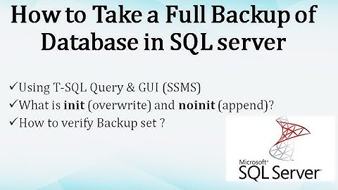 Full Backup in SQL server || Append & Overwrite backup file || Ms SQL