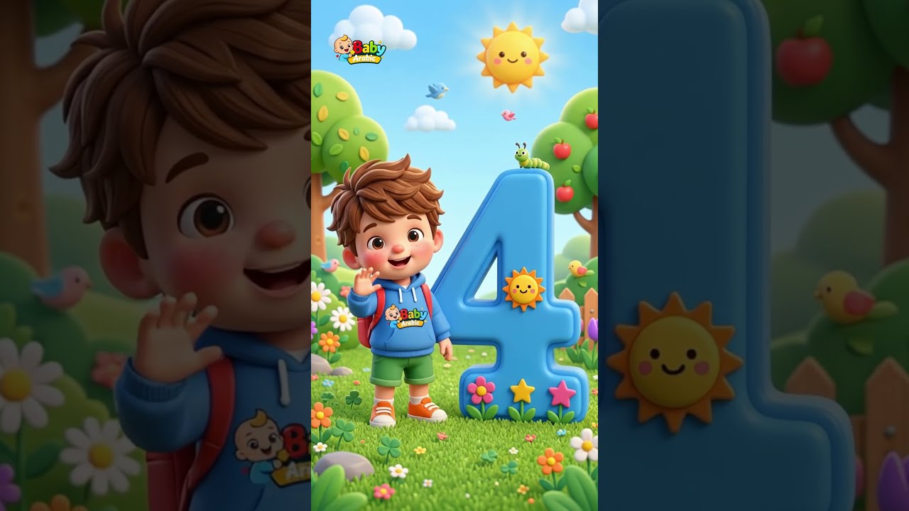 الرقم أربعة 4️⃣ | هيا نتعلم الرقم 4 للأطفال بطريقة ممتعة | Baby Arabic  #shorts