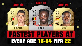 FIFA 22 | FASTEST PLAYERS AT EVERY AGE 16-54!  ft. Doku, Ronaldo, Nakamiura...