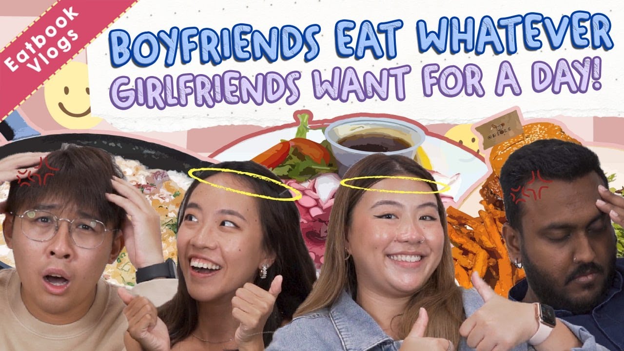 Boyfriends Eat Whatever Their Girlfriends Want For A Day!   Eatbook Vlogs   EP 85