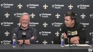 Saints GM Mickey Loomis and HC Kellen Moore recap 2025 season, preview free agency and draft