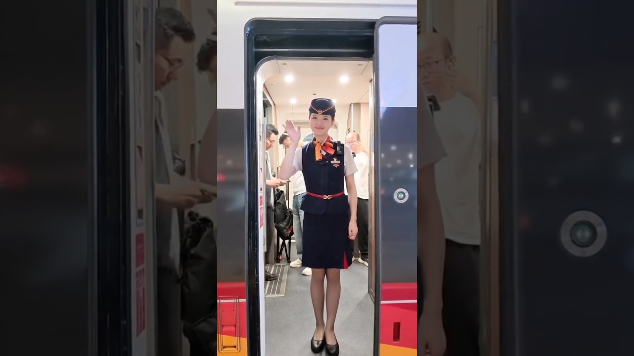 【中国鉄道】車掌さん（レチ）ドア扱いレラ風景　#女性車掌