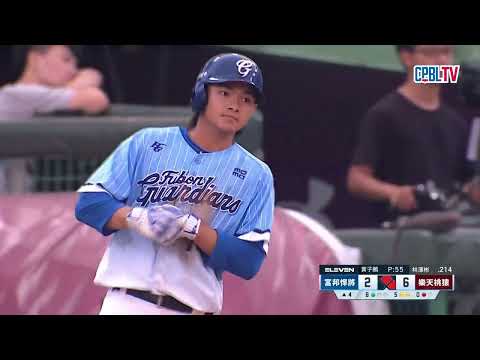 06/04 富邦 VS 樂天 四局上，面對一、二壘有人危機，黃子鵬製造雙殺解圍