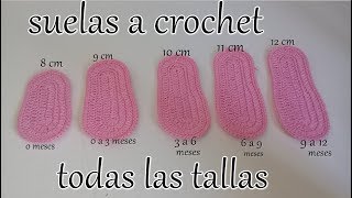 Suelas crochet para - Todas tallas - YouTube