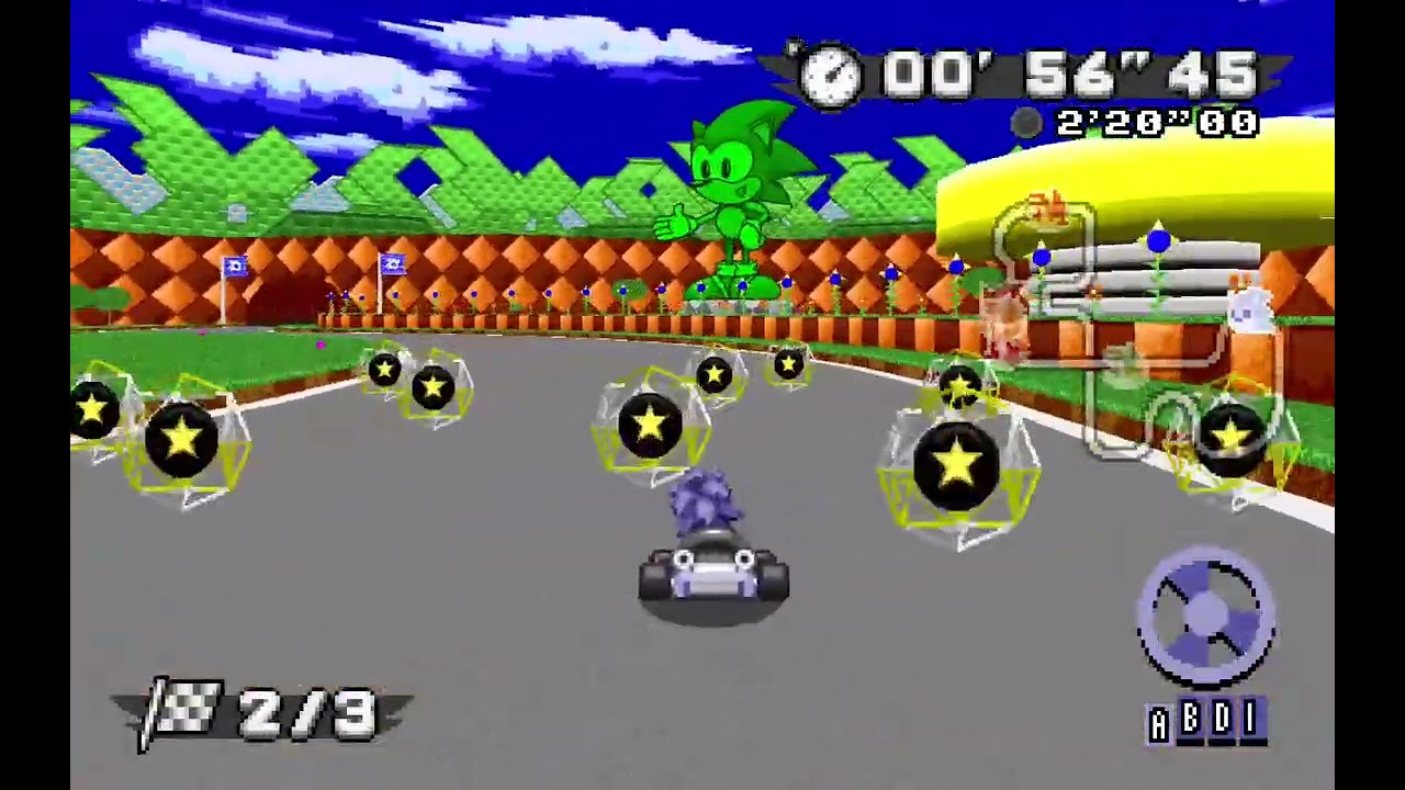 Playing Sonic Robo Blast 2 Kart for the second time.