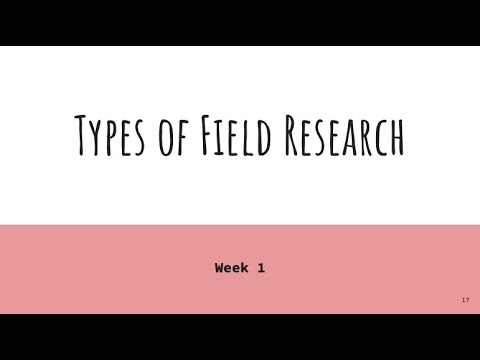 ENG104 Types of Field Research