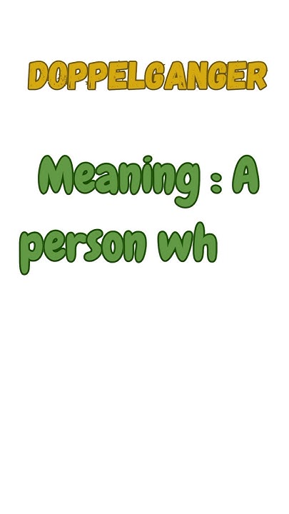 Doppelganger word of the day #doppelgangers #vocabulary #learnenglish # ...