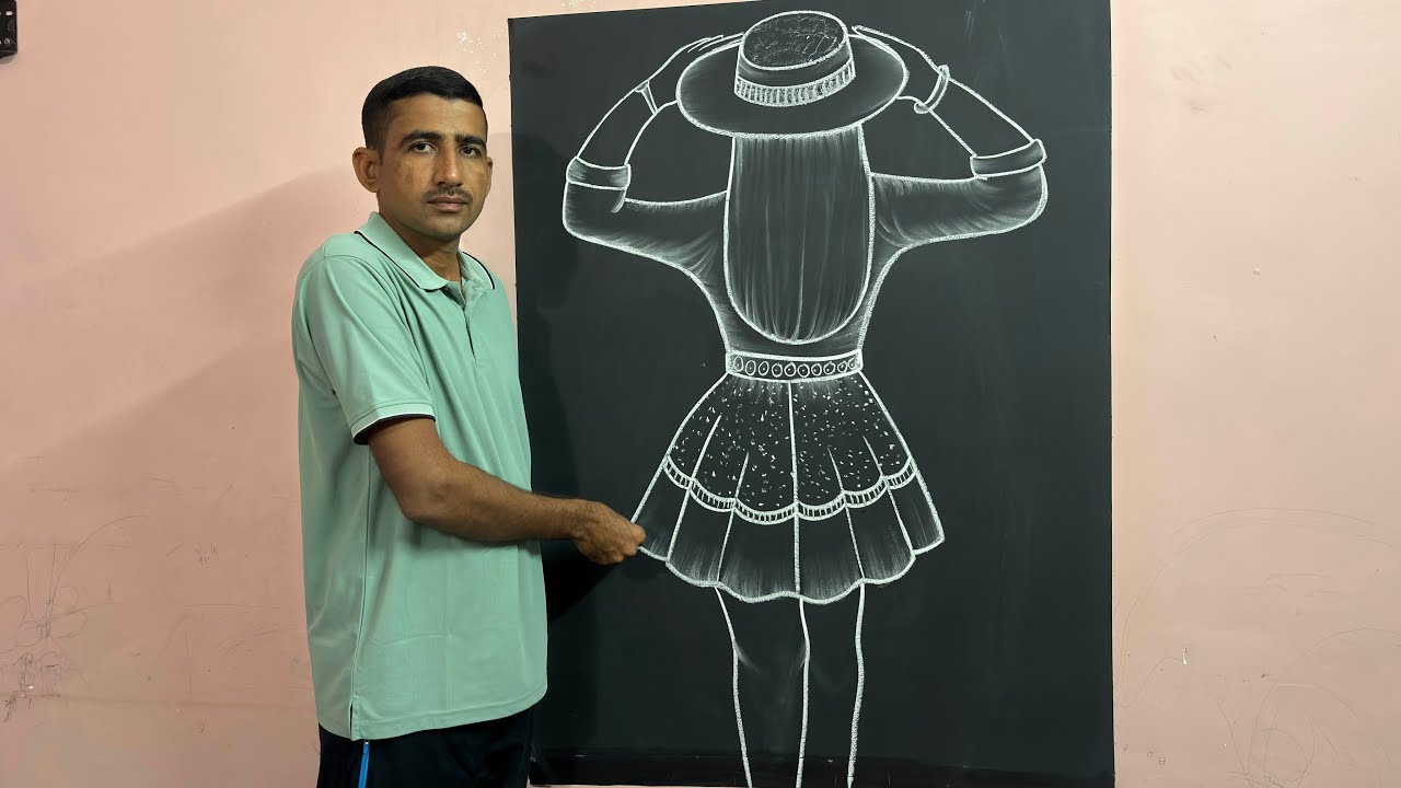 Girl drawing back side very easy ||😄😳 