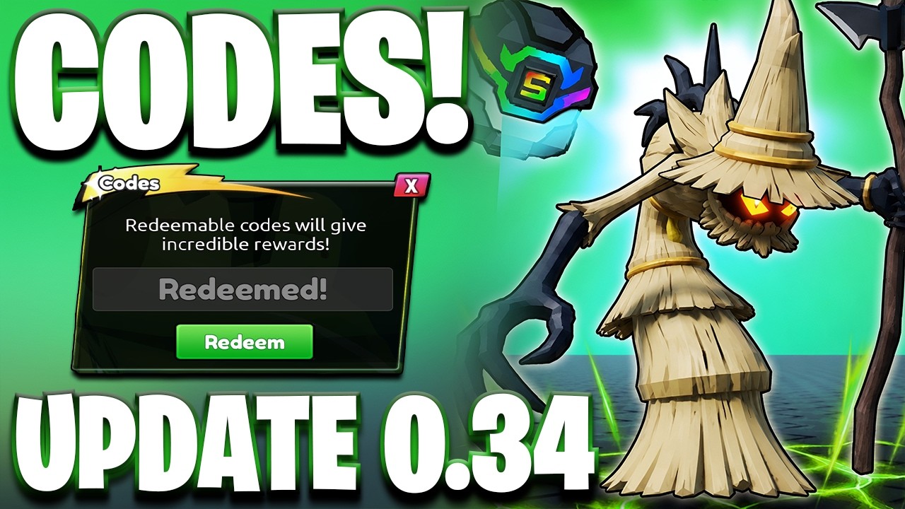 NEW! ALL WORKING BIG UPDATE 0.34 CODES FOR CATCH A MONSTER! ROBLOX