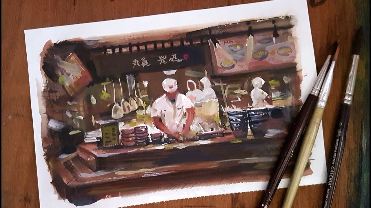 gouache, Japanese Restaurant YouTube