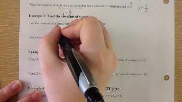 Alg 2 7.1 Direct and Inverse Variation