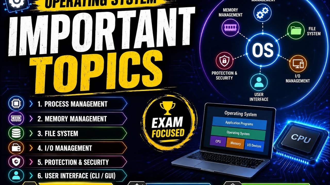 BCA | 2nd semester | Operating System Important Topics - YouTube
