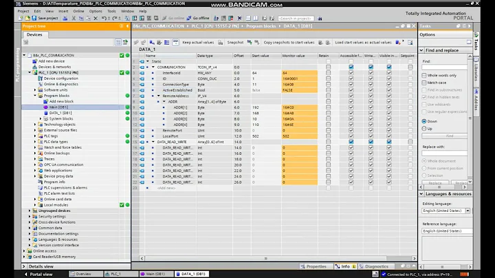 #B&R X20CP1685 CPU and Siemens 1512 CPU Communication.