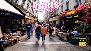 Paris, France?? 4K HDR Walking Tour (Restaurant vibes) July 2023