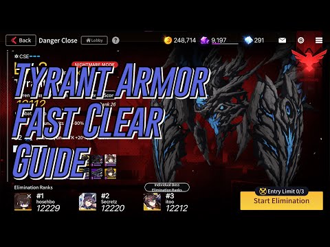 [Counter:Side Sea] Danger Close Tyrant Armor Fast Clear Guide! | 12103 | 11/21/2021