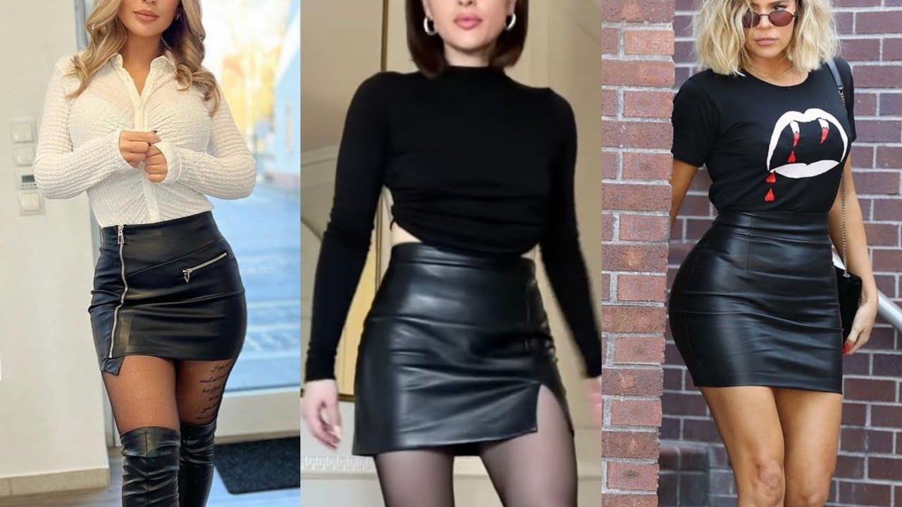 awesome fashion of leather skirts for office wear women YouTube