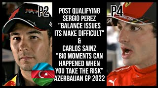 CARLOS SAINZ & SERGIO PEREZ POST QUALIFYING INTERVIEW AZERBAIJAN GP 2022