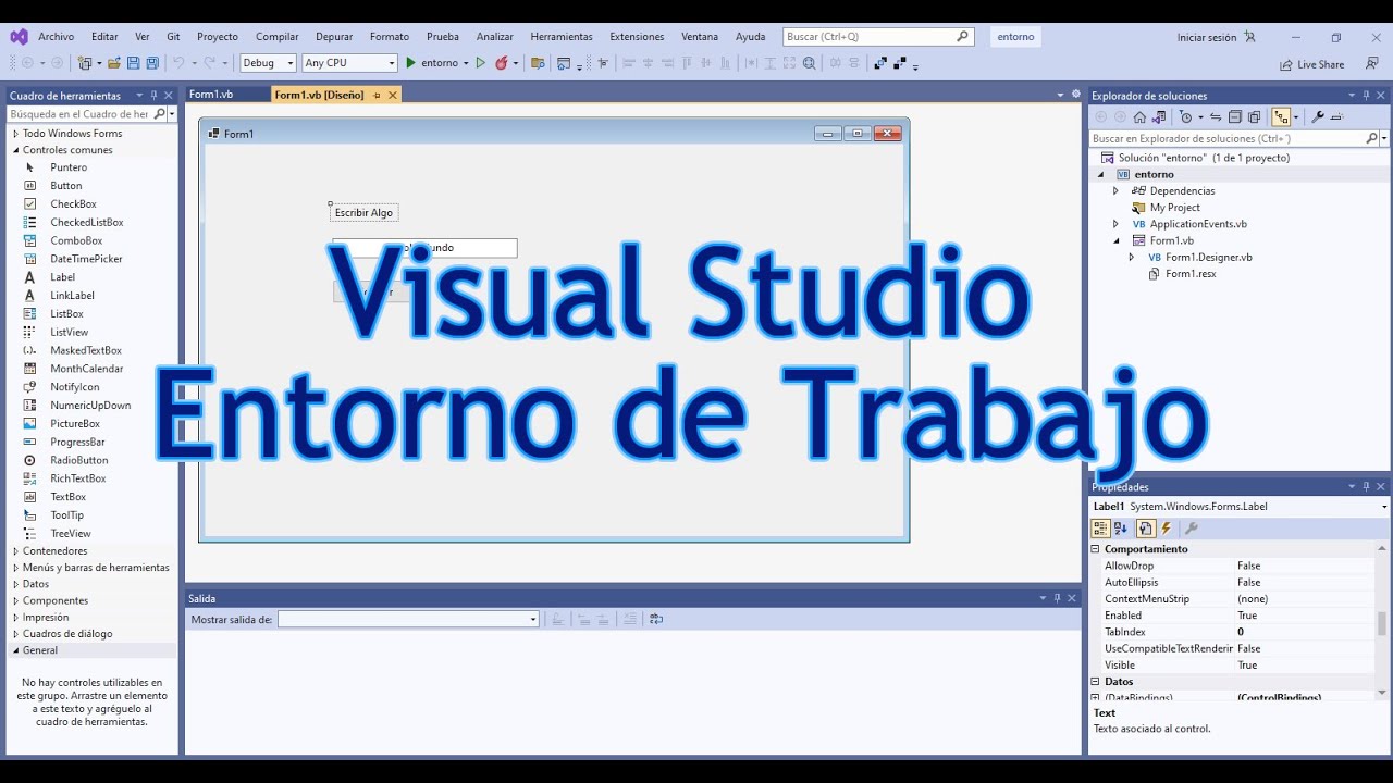 Entorno de trabajo en visual studio youtube
