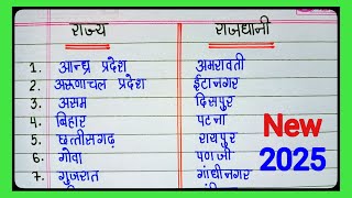 Rajya Rajdhaniभरत क 28 रजय और रजधन क नम हद मState And Capitalभरत म कतन रजय