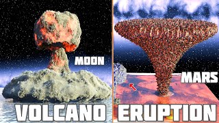 Volcano Eruption Comparison on Solar System 🌌🌋