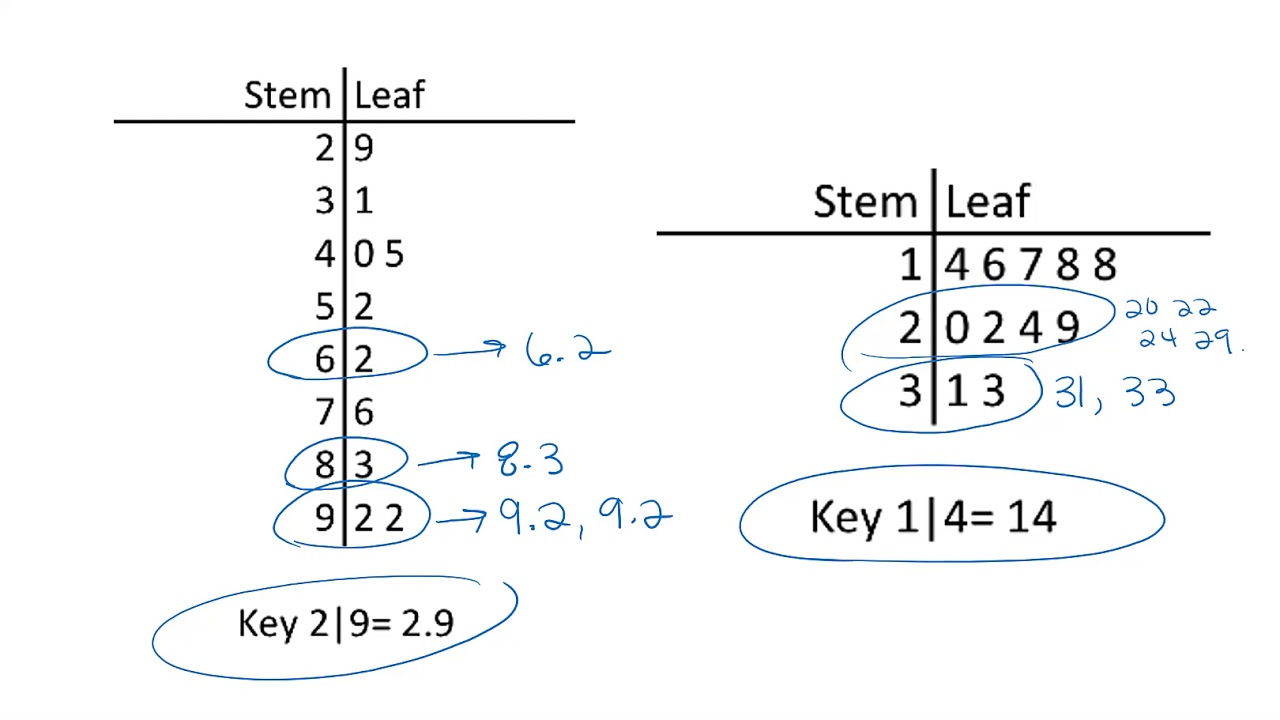 Stem and Leaf Plot Example - YouTube