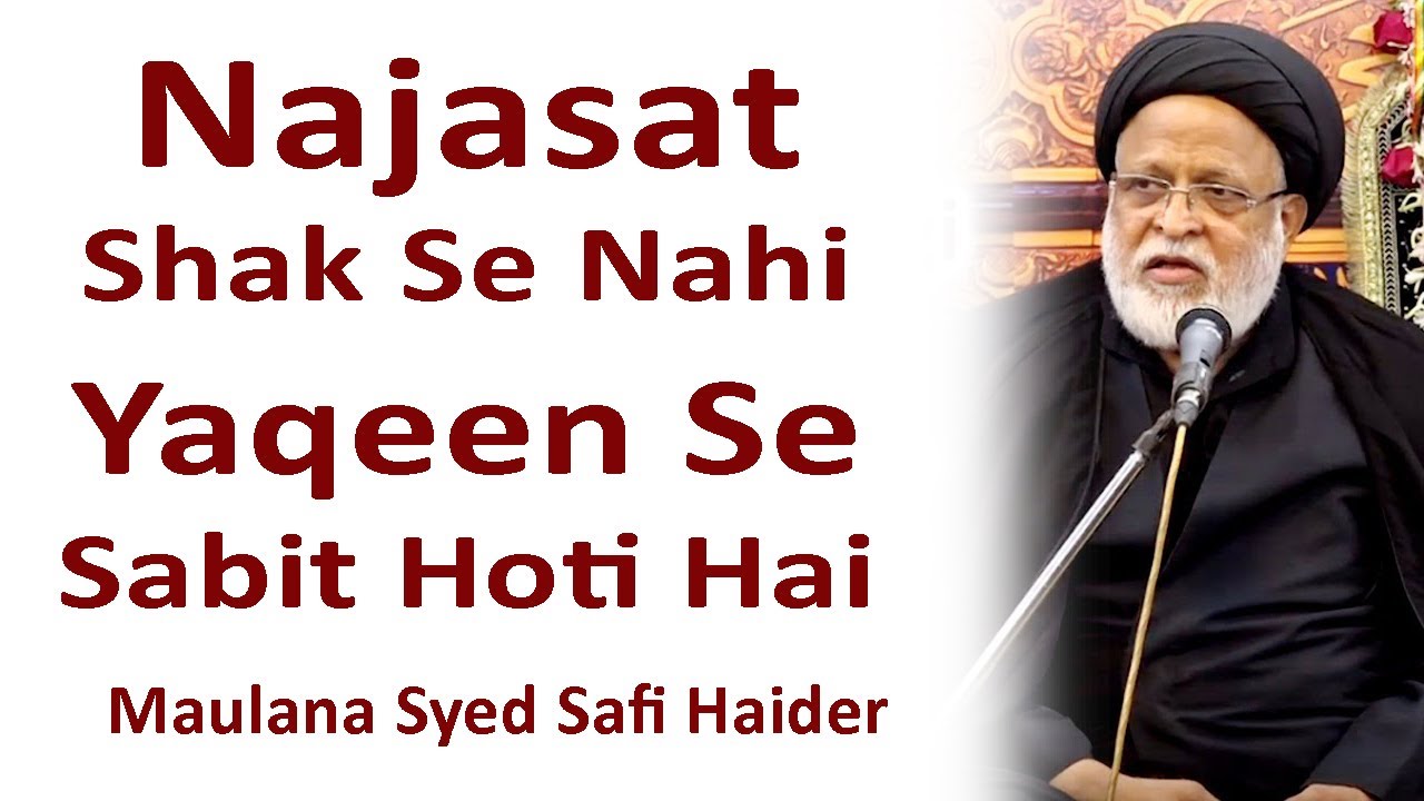 NAJASAT SHAK SE NAHI YAQEEN SE SABIT HOTI HAI | MAULANA SYED SAFI HAIDER