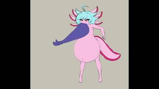 Axolotl eats a fish vore animationfantasy