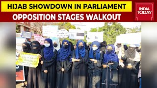 Big Hijab Showdown In Parliament, Opposition Stages Walkout, Congress, DMK, CPM Stage Protest