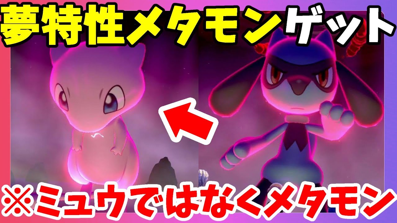 ポケモンソードシールド 夢特性メタモンゲット ベビィポケモンが出ずらい リオルとウソハチ発見 Youtube