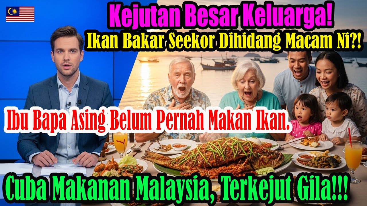 Keluarga terkejut! Ibu bapa Amerika takut ikan berdepan ikan bakar Malaysia di Kuala Selangor hebat.