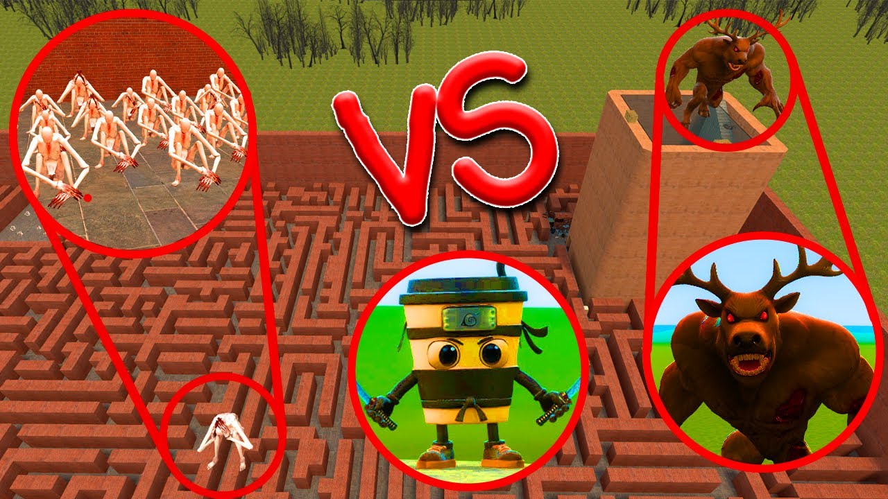 Cappuccino Assassino VS ARMY SCP 096 VS 1 Phase DEER 99 NIGHT In Garry's Mod