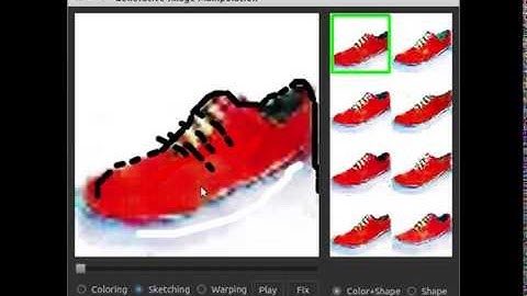 Designing new shoe with a few scribbles (by Generative Visual Manipulation ECCV 16