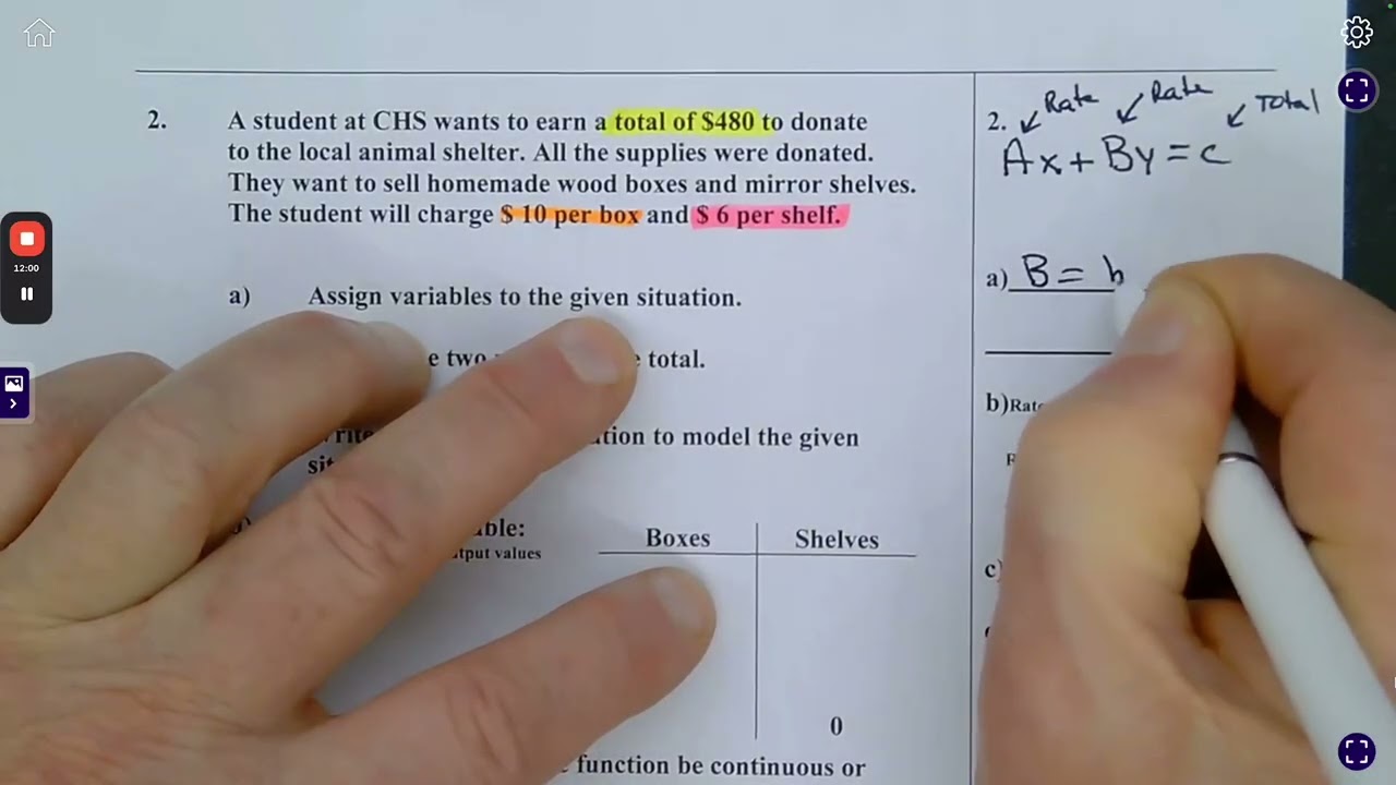 Algebra 1 Liner Functions word Problems More Practice