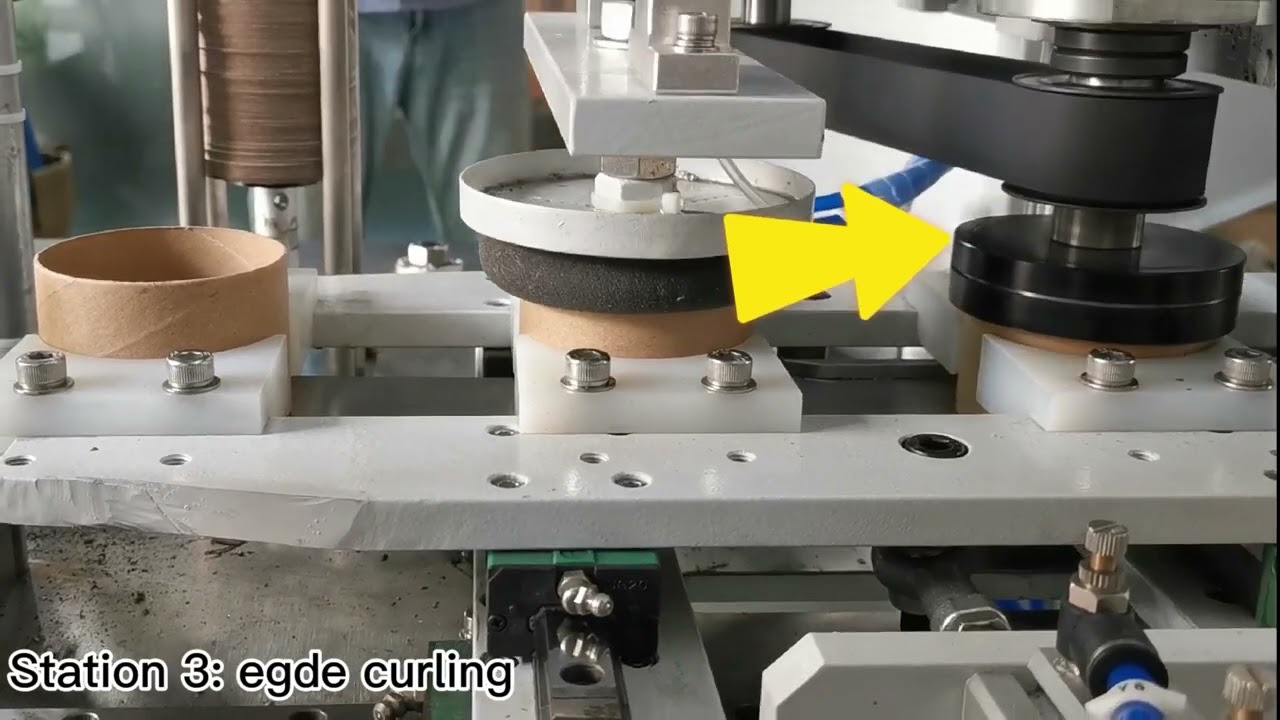 Automatic Paper Tube Round Box Cardboard disc Inserting & Curling Machine