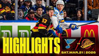 Game in 10 | Vancouver Canucks vs. St. Louis Blues Highlights (Mar 21, 2026)