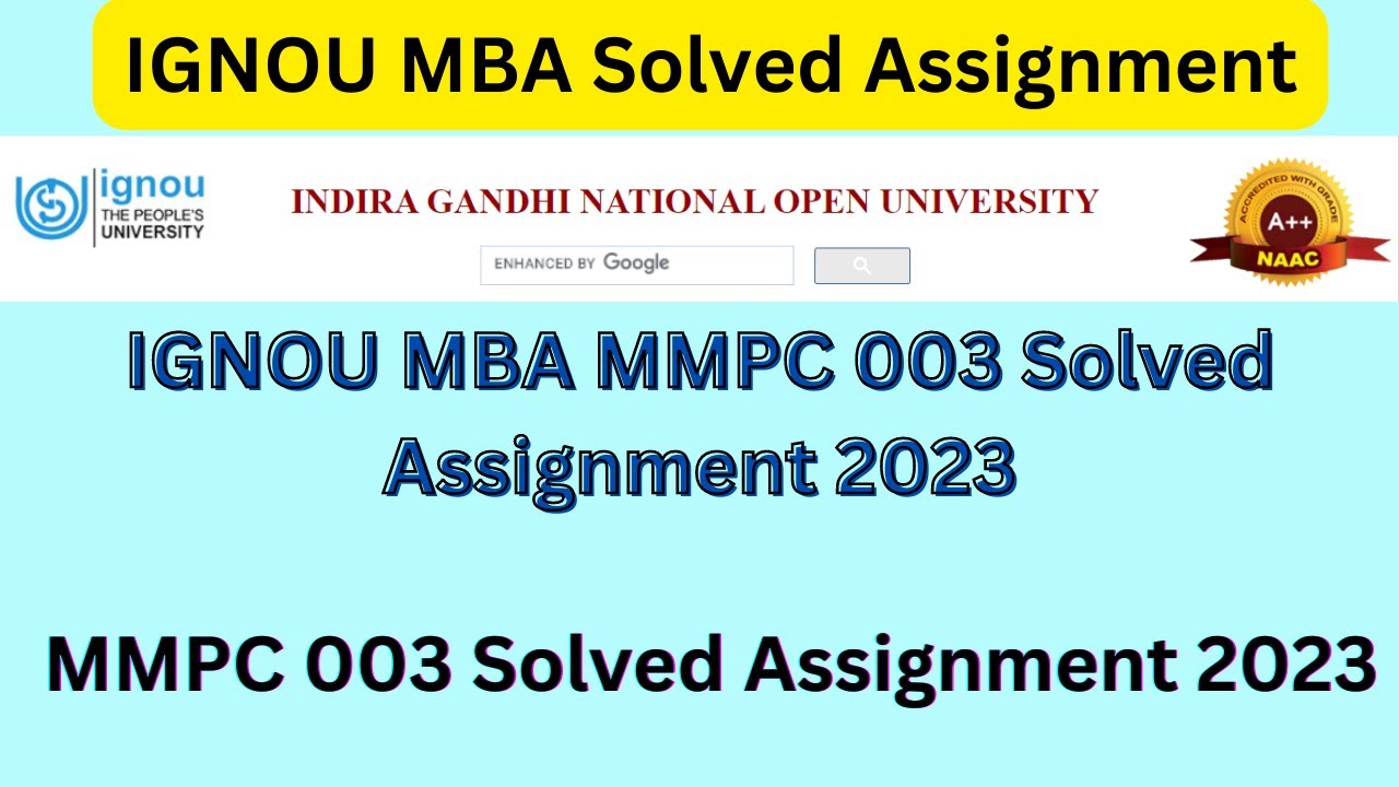 mba assignment ignou july 2023