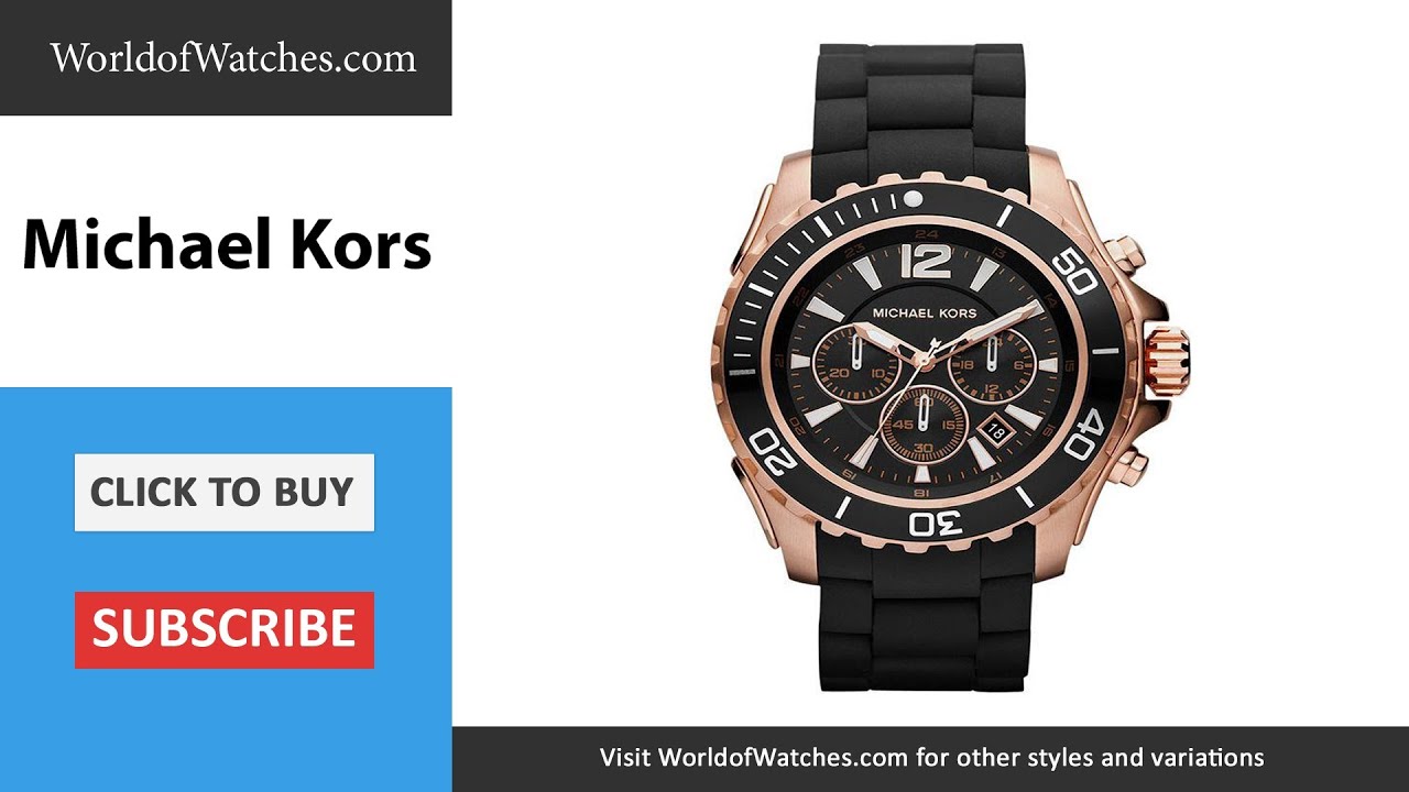 Michael Kors 腕時計 MICHAEL KORS Drake Chronograph Silicone Watch MK8269 - YouTube